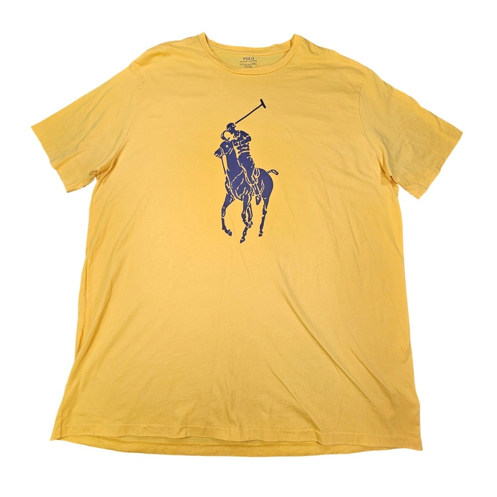 Polo Ralph Lauren T-Shirt 2LT Big Pony Classic Fit Graphic Tee Crewneck Yellow